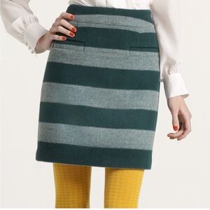 Kate Spade Green and Gray Striped Mini Skirt